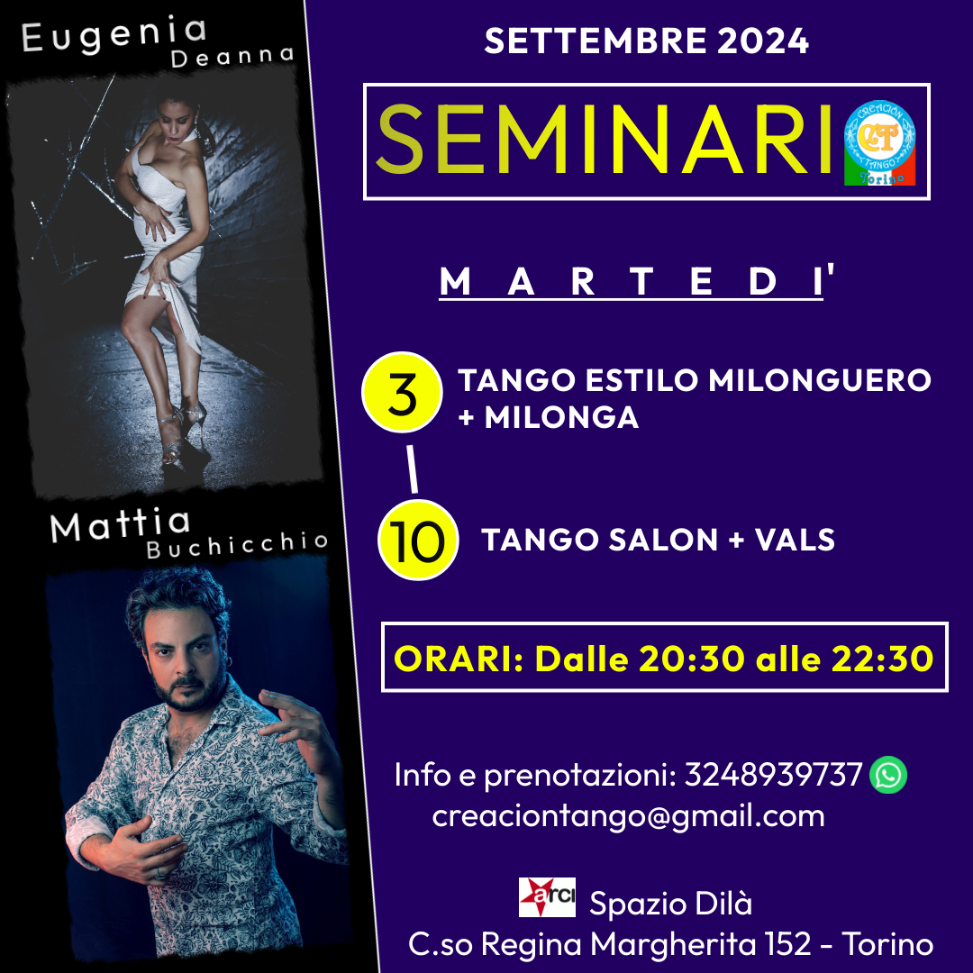 3-10 Settembre 2024: SEMINARIO con Eugenia Deanna y Mattia Buchicchio